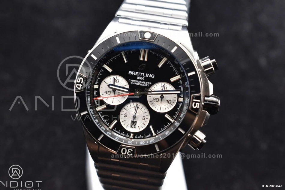 B01 Edition 1:1 BLSF 44mm Bracelet Black A SS on Sustainable Chronomat Dial 586 Best SS 0410